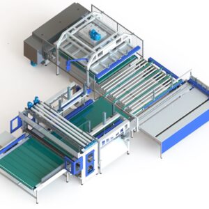 embolsadora de colchones con faldon y enrolladora