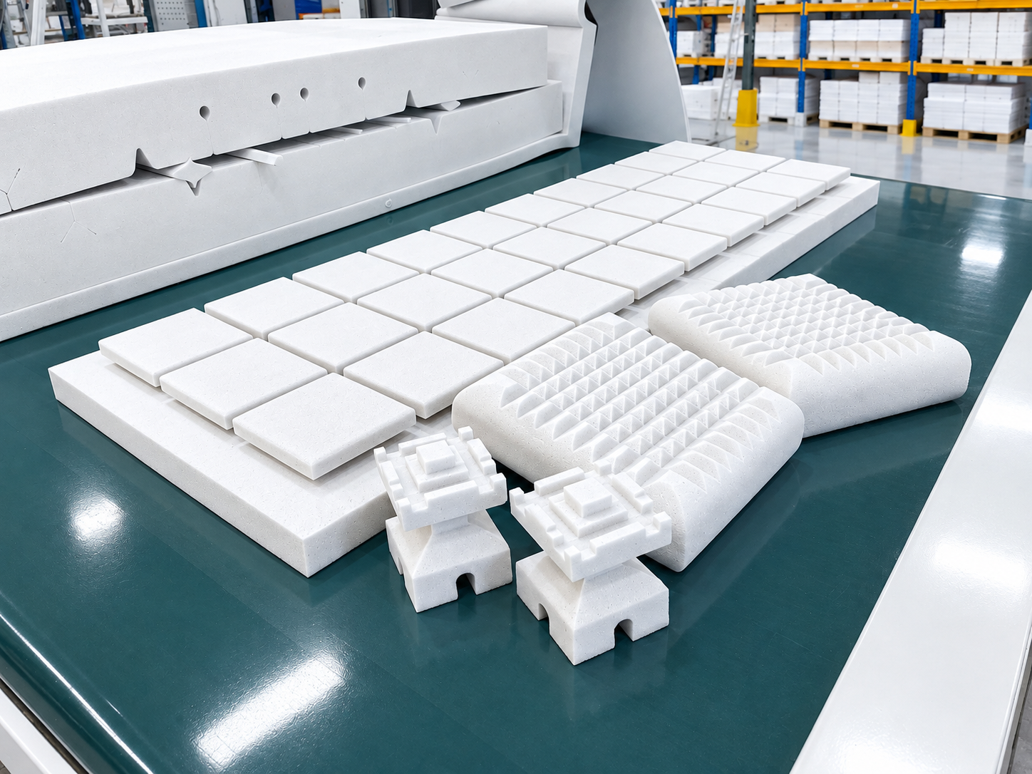 Espuma cortada con cortadora CNC HFW-360 de DANLUK ENGINEERING